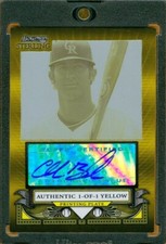2008 BOWMAN STERLING CHARLIE BLACKMON RC AUTO 1-OF-1 YELLOW PRINTING PLATE 