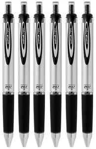 Uni-ball Impact RT Black Gel Ink Bold Point 6 Retractable Pens 1.0mm 207 Signo