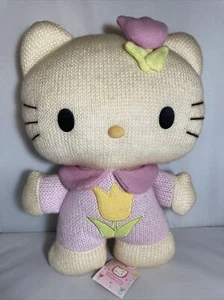 Vintage Sanrio Hello Kitty 1999 Tulip Knit 13" Plush With Tag Tokyo, Japan - Picture 1 of 10