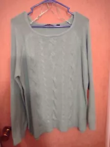 Cyrus Damen Pullover mit Zopfmuster Aqua Grün Übergröße XL - Bild 1 von 4