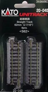 Kato 20-040 N Unitrack 62mm 2 7/16 Straight Track 4pcs - Picture 1 of 1