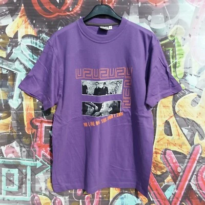 T-SHIRT U2 360 TOUR 2009 NO LINE ON THE HORIZON L  TOURDATES PURPLE ROCK CONCERT - Immagine 1 di 4