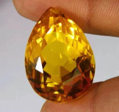Yellow Topaz Pear Cut EGL Certified Best Quality 55.15 Ct Natural Loose Gemstone - Image 1 of 4