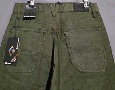 Pantalones de mezclilla Black Diamond para hombre 28x32 Zone calce ajustado verde escalada senderismo NUEVO Foto 1 de 4
