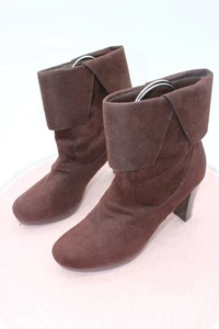 PREDICTIONS® Dark Brown suede leather Heel Ankle Boots Women’s Sz 7 - Picture 1 of 6