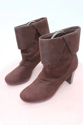 PREDICTIONS® 深棕色绒面革高跟鞋踝靴女式 7 码 — 第 1/4 张图片