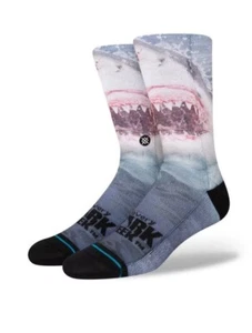 Calcetines para hombre talla M Stance Crew Discovery Shark Week zapatos blancos nacarados talla 6-8,5 - Imagen 1 de 15