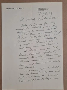 KARL HOFER eigenhändiger Original Brief handsigniert mit Umschlag 1954  Berlin  - Bild 1 von 8
