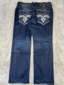 Jeans dritti Rock Revival Boylston J206 taglia 42x33 uomo blu scuro - Foto 1 di 8