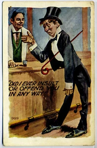 Tarjeta postal vintage de un centavo Franklin de 1908 Did I Ever Insult or Offend You - Imagen 1 de 3
