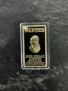 Gold bar - Ned Kelly 1oz Ingot! Australia Finished In 999 Fine 24K Gold π¨ - Picture 1 of 2
