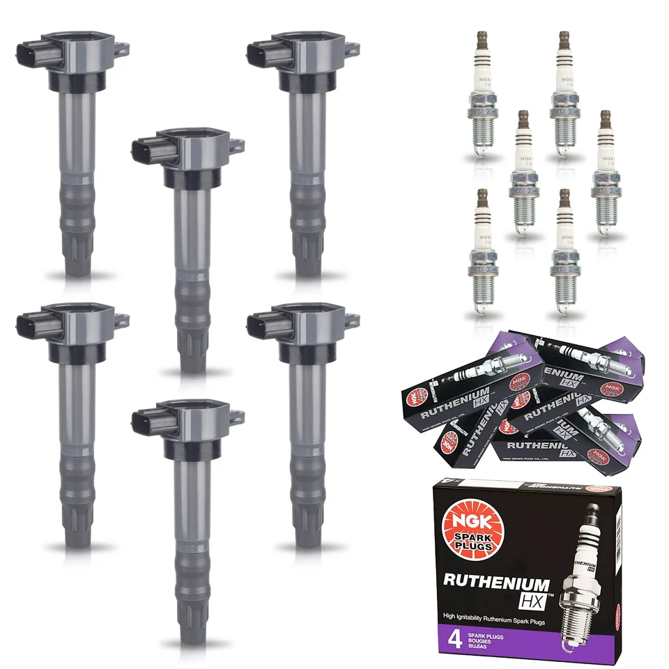 6X Ignition Coil & 6X NGK Ruthenium Spark Plug for 06-12 Mitsubishi Eclipse 3.8L - Image 1 of 4