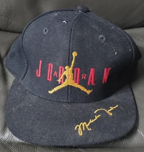 90's VTG Nike Air Jordan Hat Snapback Cap Jumpman NBA Black Green Red Gold As Is - Picture 1 of 10