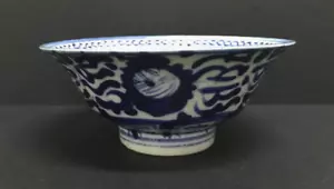 Mazuma *A212 China 清代中晚期青花瓷手绘花卉图老碗 Qing Dynasty Porcelain Bowl 5.5" - Picture 1 of 10