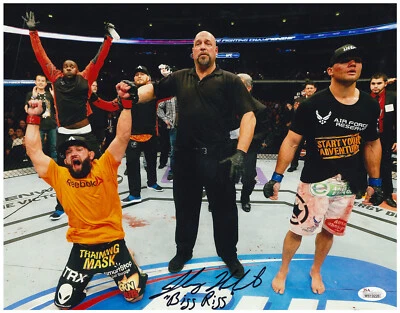 Foto firmada por Johny Bigg Rigg Hendricks UFC 167 11x14 certificado de autenticidad JSA Foto 1 de 4