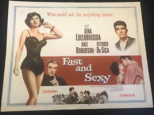 FAST AND SEXY original HALF SHEET 22X28 - GINA LOLLOBRIGIDA - Picture 1 of 1