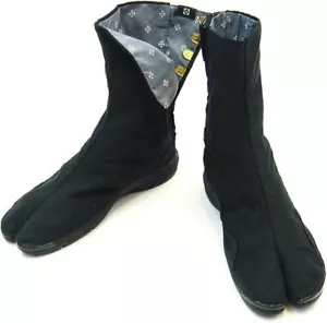 Marugo Complete Black Ninja Tabi Split Toe Shoes - Saibu 7 Clasps NEW - Picture 1 of 5