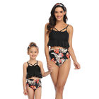 High Waisted Swimsuit Family Matching Mom Girl Swimwear Vintage Two Piece Bikini