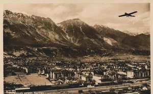 Austria Innsbruck Agag Norden con un pequeño avión de colección RPPC 03.86 - Imagen 1 de 2