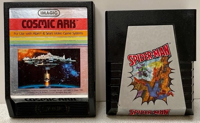 Atari 2600 DACTAR Video Game Plus Jogos 2 in 1 Brazil PAL Outlaw & Spiderman