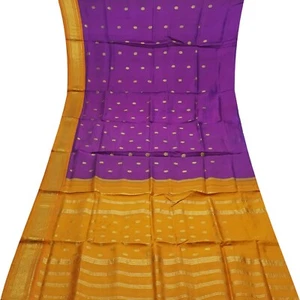 Vintage lila Sari 100 % reine Kanjivaram Seide Zari handgewebt Sari 5 Jahre Stoff - Bild 1 von 6