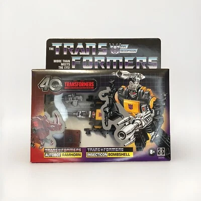 New Hasbro Transformers Retro: 40th Anniversary G1 Bombshell & Ramhorn Figures - Image 1 of 3