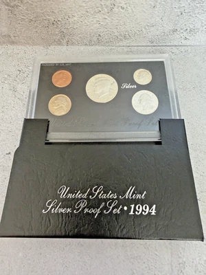 1994 US Mint Silver Proof set 90% Silver Kennedy Black box - (OGP) 5 coins #10G2 - Image 1 of 3