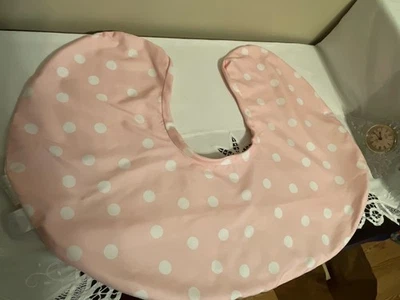 Boppy Pink White Polka Dot And Stripe Boppy Nursing Cover ~ EUC - Image 1 of 4