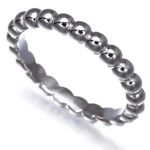 Auth Van Cleef & Arpels Ring Perlee Medium EU50 18K 750 White Gold - Picture 1 of 4