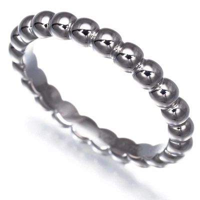 Auth Van Cleef & Arpels Ring Perlee Medium EU50 18K 750 White Gold - Image 1 of 4