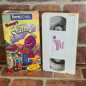 Barney All Aboard For Sharing VHS Used Sing Along 1996 Ages 1-8 - Picture 1 of 3