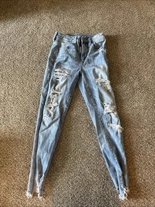 American Eagle Distressed High Rise Jeans Size 2 Short - Picture 1 of 5