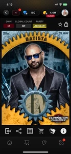Topps Slam WWE 2025 Elimination Chamber Gold Relic - Bautista 329cc LEGENDARY - Bild 1 von 1