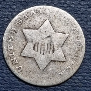 1851 Three Cent Piece 3c Silver Trime Circulated #94592 - Picture 1 of 2