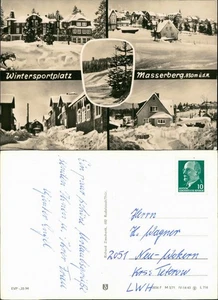 Masserberg DDR Mehrbild-AK Häuser & Straßen des Wintersportplatz 1971 - Picture 1 of 3