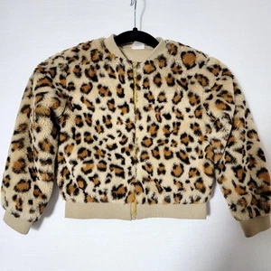 Chaqueta para niñas Wonder Nation talla XS 4/6 manga larga forrada imitación piel estampado de guepardo - Imagen 1 de 13