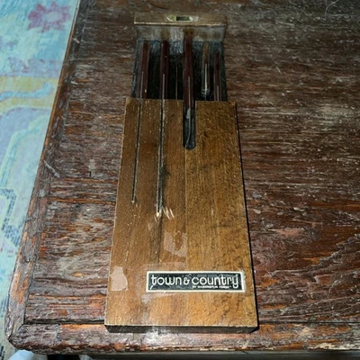 复古 Washington Forge Town & Country 5 件套雕刻/刀套装,Fleetwood 手柄  — 第 1/2 张图片