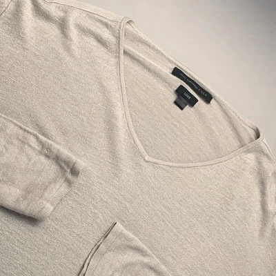 Suéteres Pullover John Varvatos Para Hombres Cuello en V S Gris Acanalado Lujo JV EE. UU. Calce Ajustado Foto 1 de 4