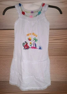 Weißes Baumwoll Sommerkleid Puerto Rico Mädchen Gr. 6 bestickt Dominikanisch Costa Rico - Bild 1 von 6