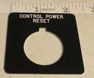 STEUERUNG POWER RESET WARN LEGENDE PLATTE 2-1/4" KUNSTSTOFF LAMACOID WARNUNG Markenlos - Bild 1 von 7