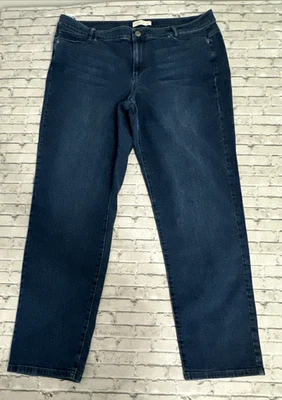J. Jill Jeans Slim Boyfriend Straight Leg Dark Wash Blue Stretch Women's 16 - Image 1 of 4
