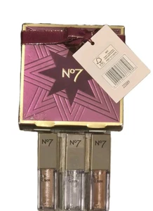 No7 LIP GLAZE TRIO LUNA/HEAVENLY/STARLIGHT  GLAZE Ea: 3.3  ml 0.11 FL Oz NEW - Picture 1 of 3