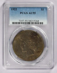 1922 1 Dollar Peace Silber Dollar PCGS AU55 - Bild 1 von 4
