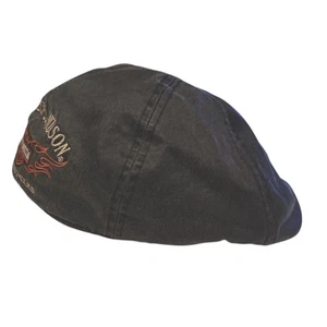 Harley Davidson Flame Graphic Fitted Ivy Cap, Washed Black, Large, Bikercore - Picture 1 of 8
