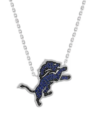 Collar colgante de plata esterlina del equipo de la NFL con licencia oficial - Detroit Lions - NUEVO Foto 1 de 4