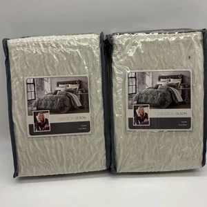 Candice Olson Sonder Euro Pillow Sham 26x26" CRM Cream Square Bedding New - Picture 1 of 8