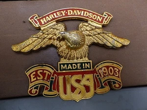 harley davidson, vintage, vecchio, raro, antico, metallo, distintivo, moto, moto - Foto 1 di 4