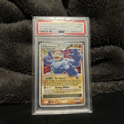 Pokemon 2008 Diamond & Pearl Stormfront 98/100 Holo Rare Machamp LV.X PSA 9 Mint - Image 1 of 2