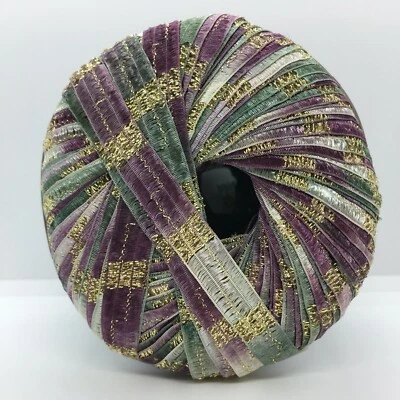 Memento Royale Berlini Glitter Ribbon Yarn #122 Provence -Grape Grey-Green Pearl - Image 1 of 3