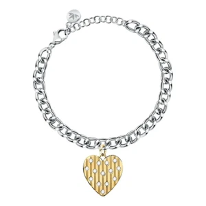 Bracciale in acciaio catena ciondolo cuore oro swarovski per donna MORELLATO - Foto 1 di 1